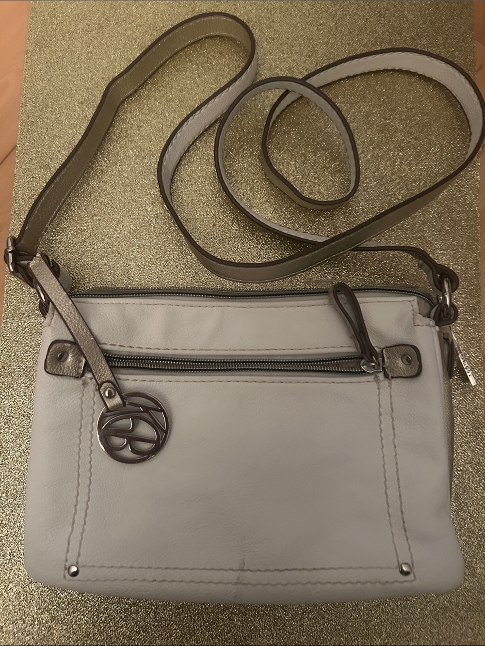 YK2 Vintage KGB studio cream Crossbody Bag with Branded Charm